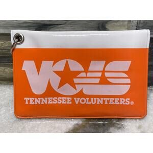 UT Tennessee Vols Volunteers Vinyl License ID Card Holder Wallet Keychain Vtg